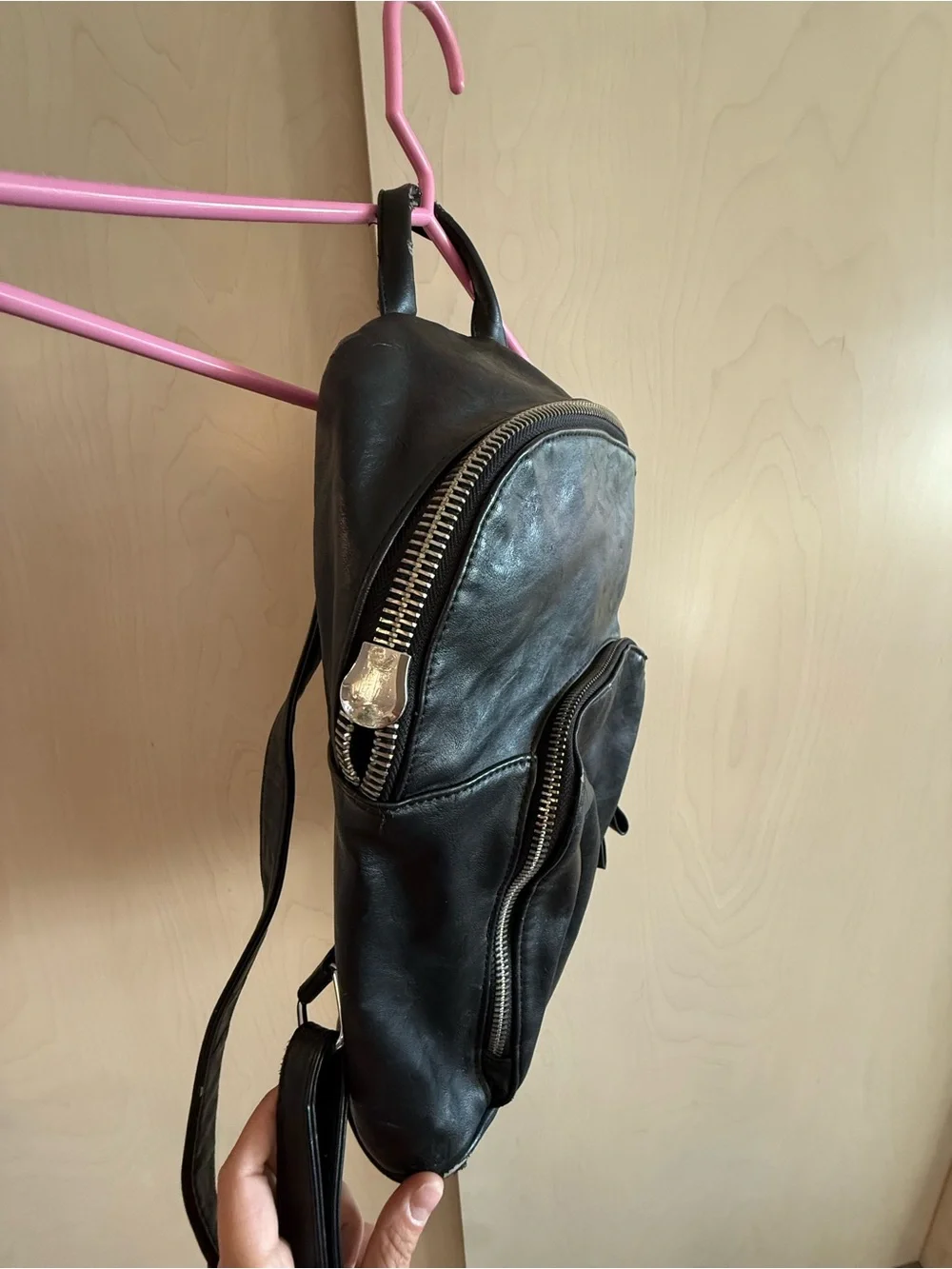 Black Leather Backpack